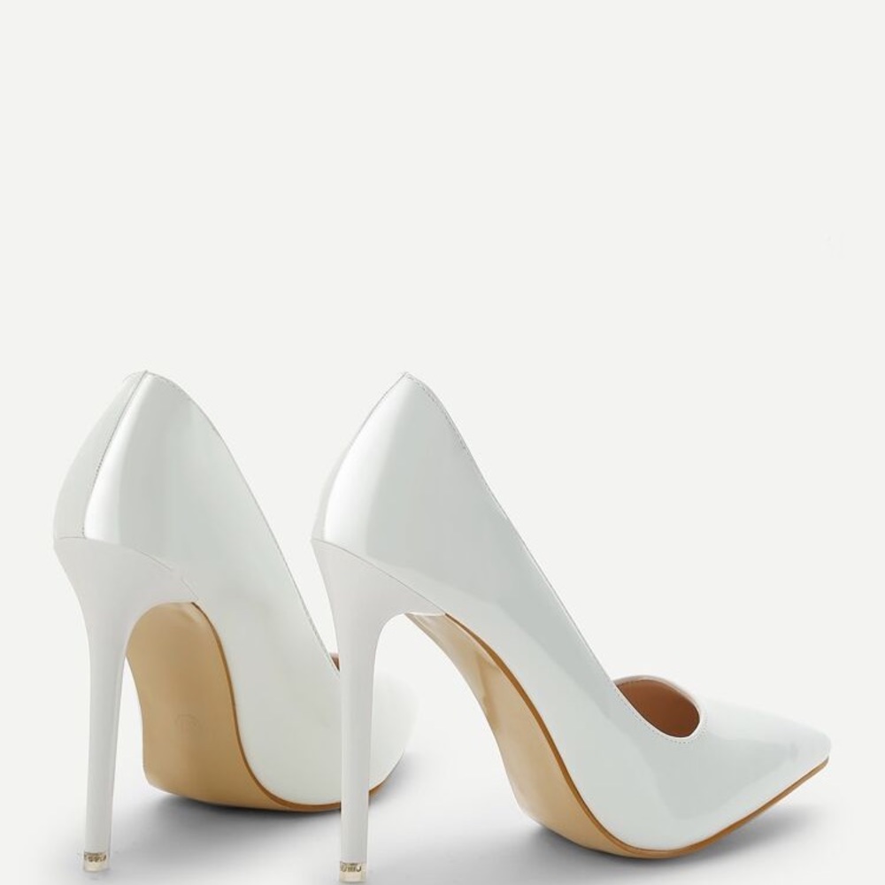 Shein White Point Toe Stiletto Heels